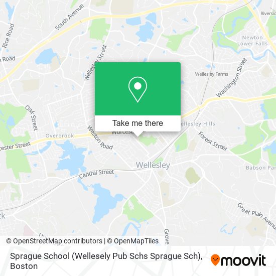 Mapa de Sprague School (Wellesely Pub Schs Sprague Sch)