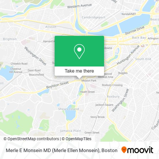 Merle E Monsein MD (Merle Ellen Monsein) map