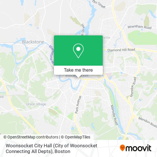 Mapa de Woonsocket City Hall (City of Woonsocket Connecting All Depts)