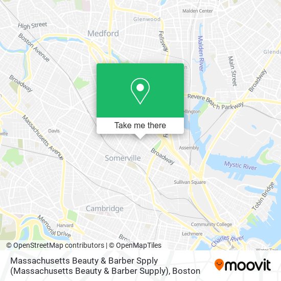 Mapa de Massachusetts Beauty & Barber Spply