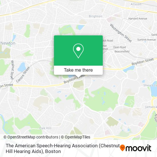 Mapa de The American Speech-Hearing Association (Chestnut Hill Hearing Aids)