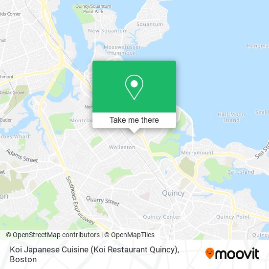 Mapa de Koi Japanese Cuisine (Koi Restaurant Quincy)