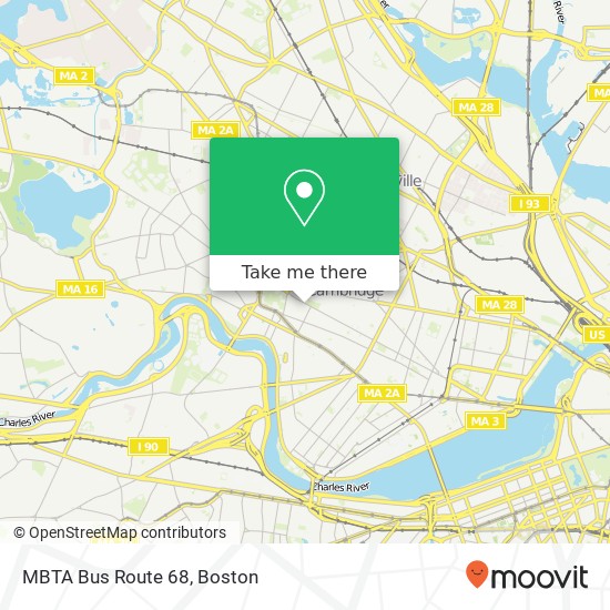 Mapa de MBTA Bus Route 68