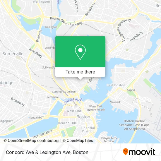 Concord Ave & Lexington Ave map