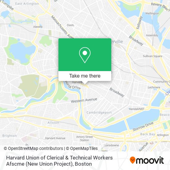 Mapa de Harvard Union of Clerical & Technical Workers Afscme (New Union Project)