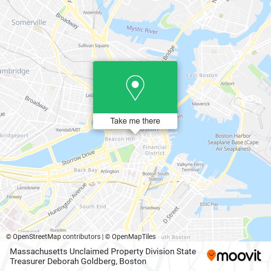 Massachusetts Unclaimed Property Division State Treasurer Deborah Goldberg map