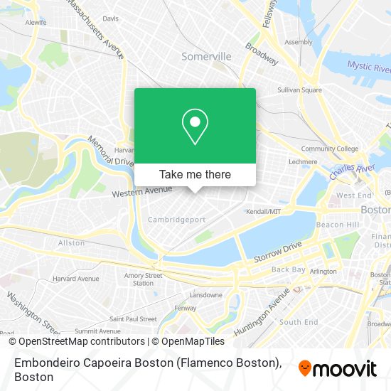 Embondeiro Capoeira Boston (Flamenco Boston) map
