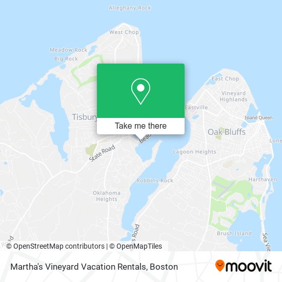 Mapa de Martha's Vineyard Vacation Rentals