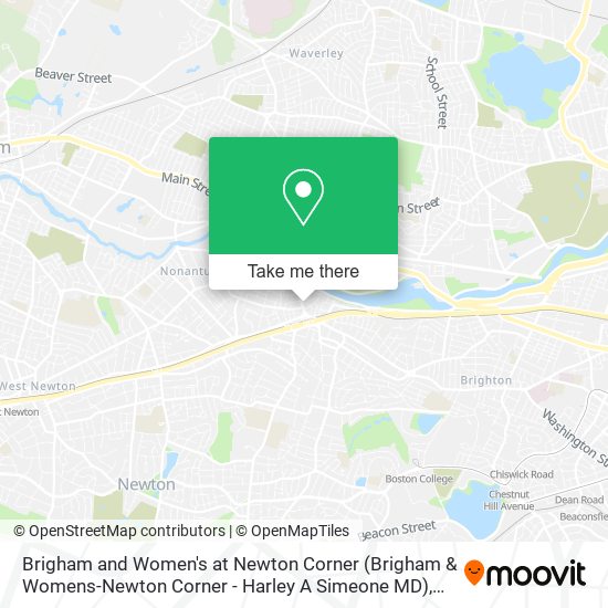 Mapa de Brigham and Women's at Newton Corner (Brigham & Womens-Newton Corner - Harley A Simeone MD)