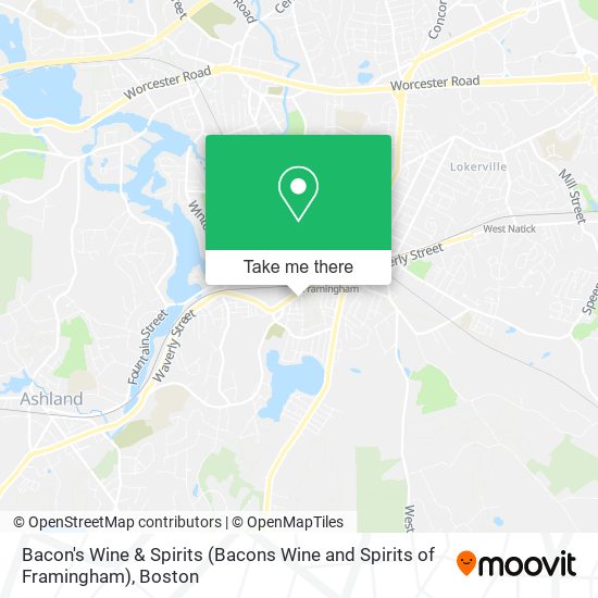 Mapa de Bacon's Wine & Spirits (Bacons Wine and Spirits of Framingham)