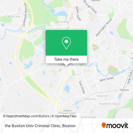 Mapa de the Boston Univ Criminal Clinic