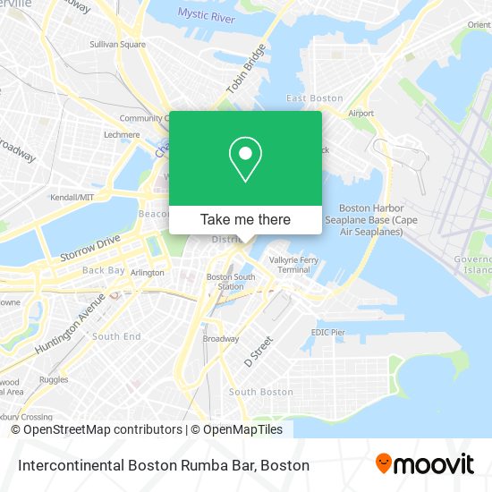 Intercontinental Boston Rumba Bar map