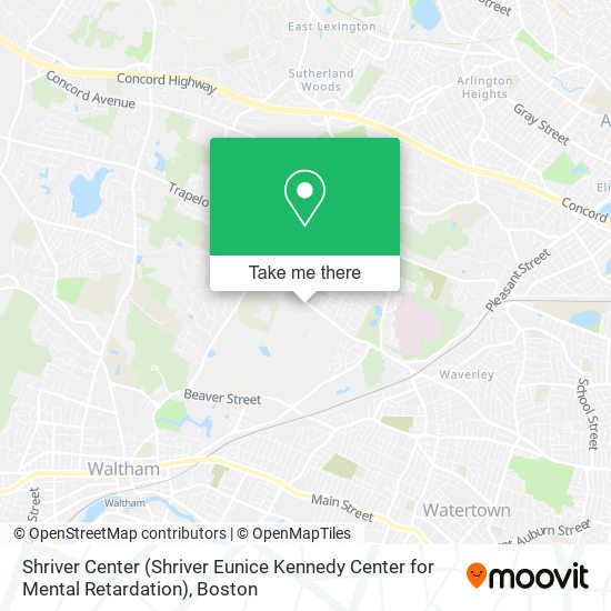 Mapa de Shriver Center (Shriver Eunice Kennedy Center for Mental Retardation)