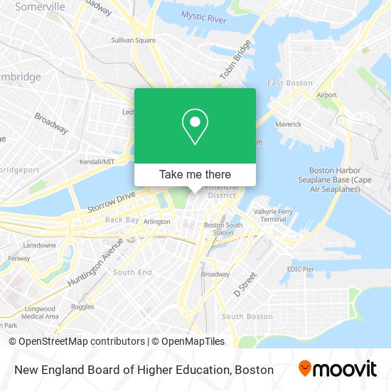 Mapa de New England Board of Higher Education