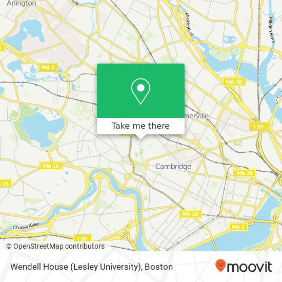 Mapa de Wendell House (Lesley University)