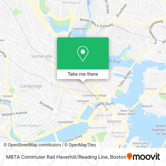 Mapa de MBTA Commuter Rail Haverhill / Reading Line
