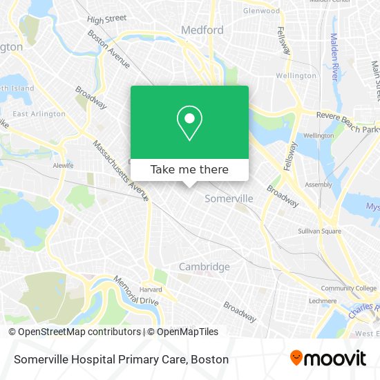 Somerville Hospital Primary Care map