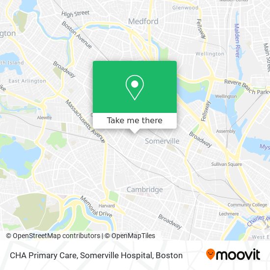Mapa de CHA Primary Care, Somerville Hospital