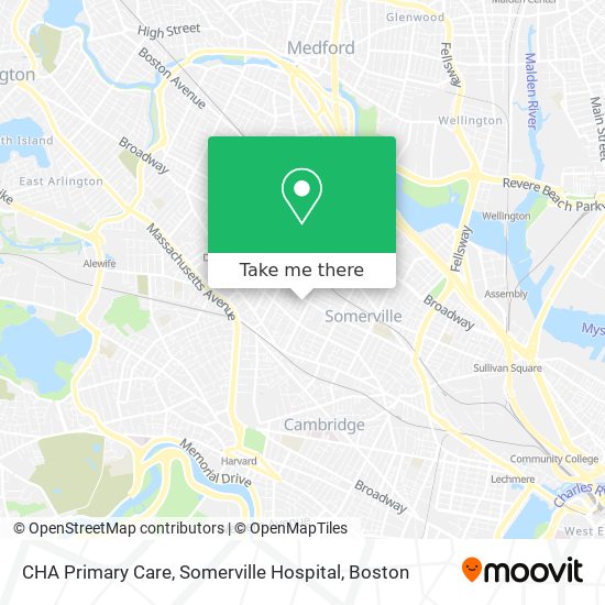 CHA Primary Care, Somerville Hospital map