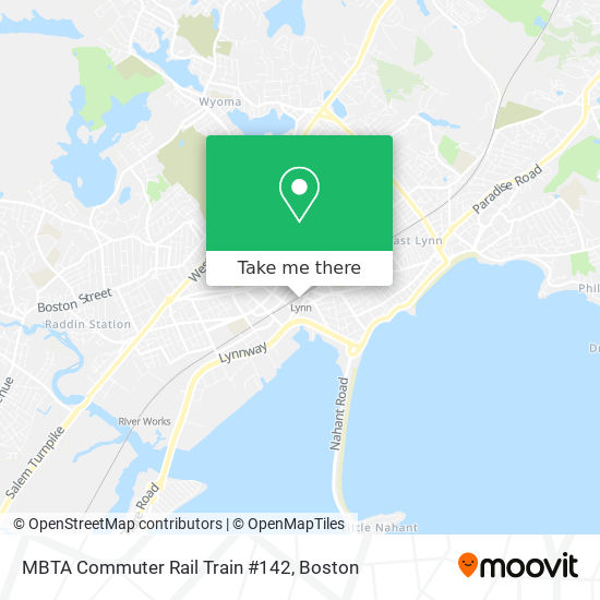 Mapa de MBTA Commuter Rail Train #142