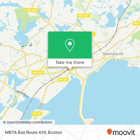 MBTA Bus Route 439 map