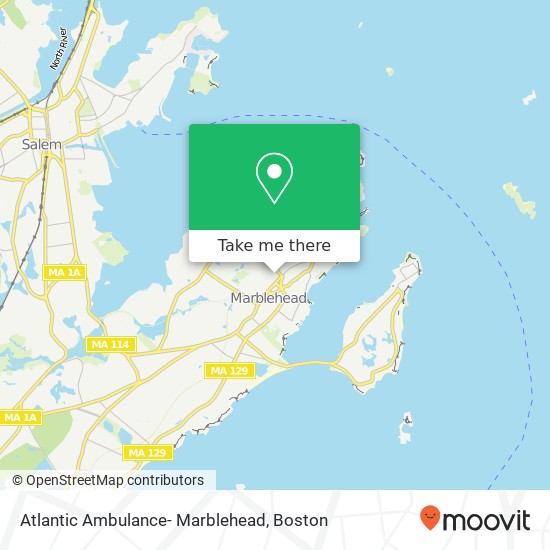 Atlantic Ambulance- Marblehead map
