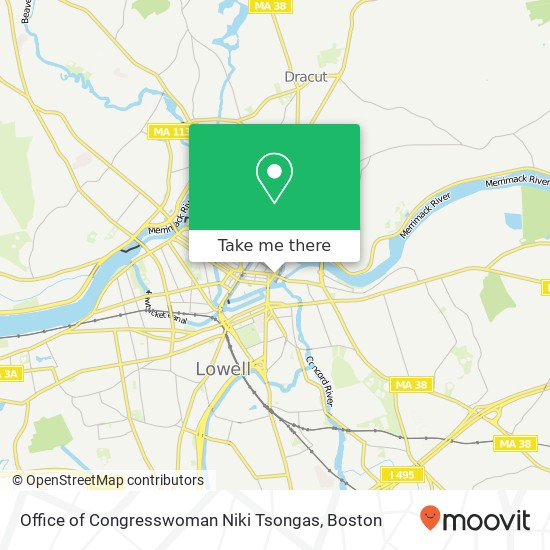 Mapa de Office of Congresswoman Niki Tsongas