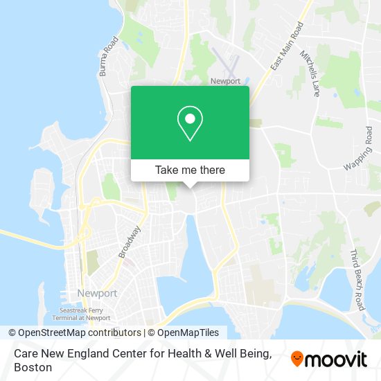 Care New England Center for Health & Well Being map