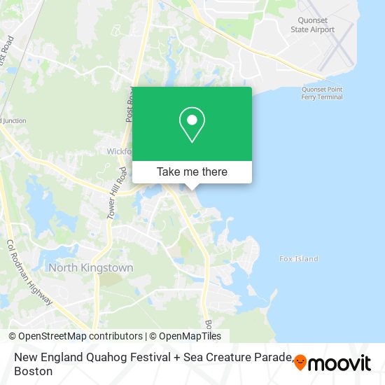 New England Quahog Festival + Sea Creature Parade map