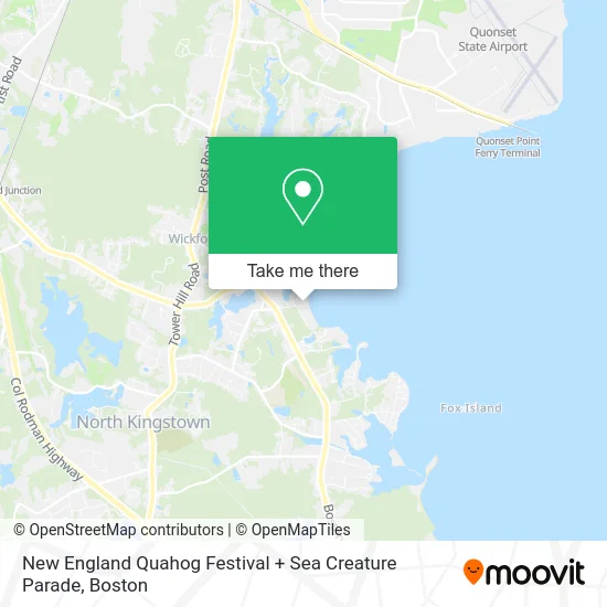 New England Quahog Festival + Sea Creature Parade map