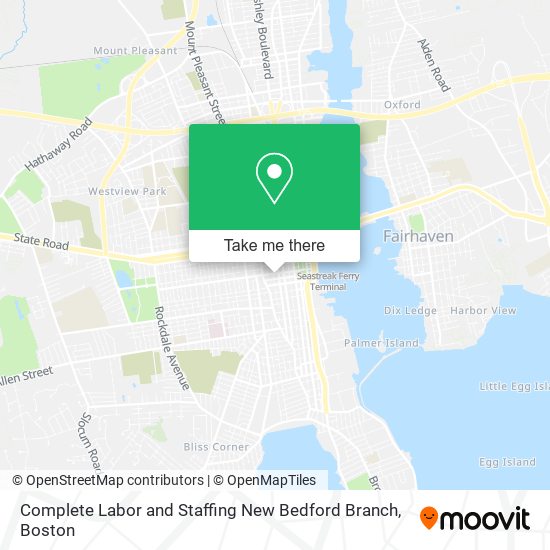 Complete Labor and Staffing New Bedford Branch map