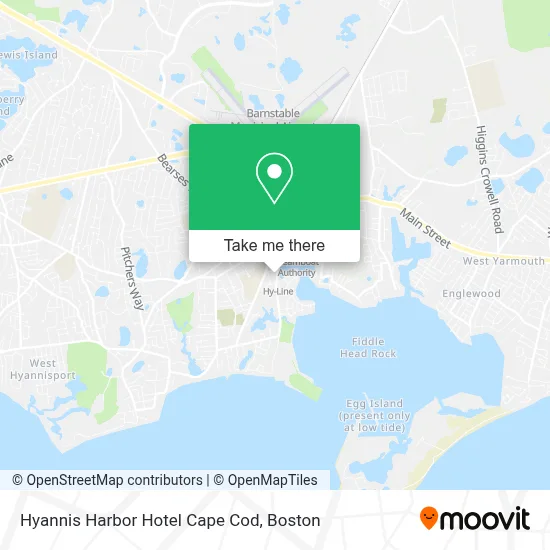 Hyannis Harbor Hotel Cape Cod map