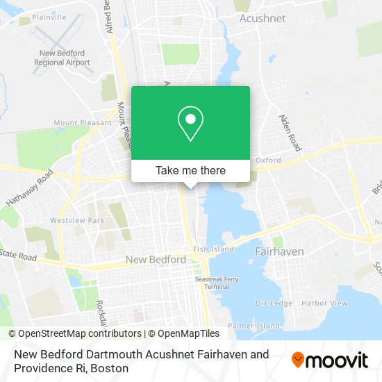 New Bedford Dartmouth Acushnet Fairhaven and Providence Ri map
