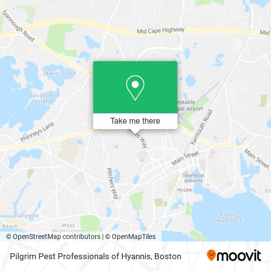 Pilgrim Pest Professionals of Hyannis map