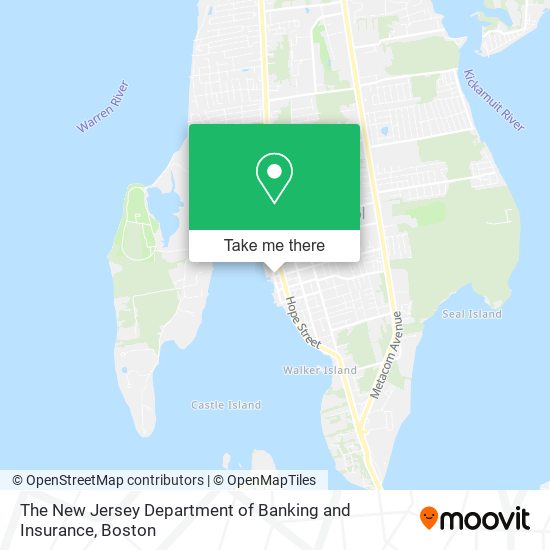 The New Jersey Department of Banking and Insurance map