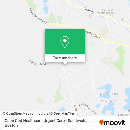 Cape Cod Healthcare Urgent Care - Sandwich map