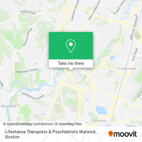 Lifestance Therapists & Psychiatrists Warwick map