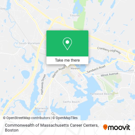 Commonwealth of Massachusetts Career Centers map