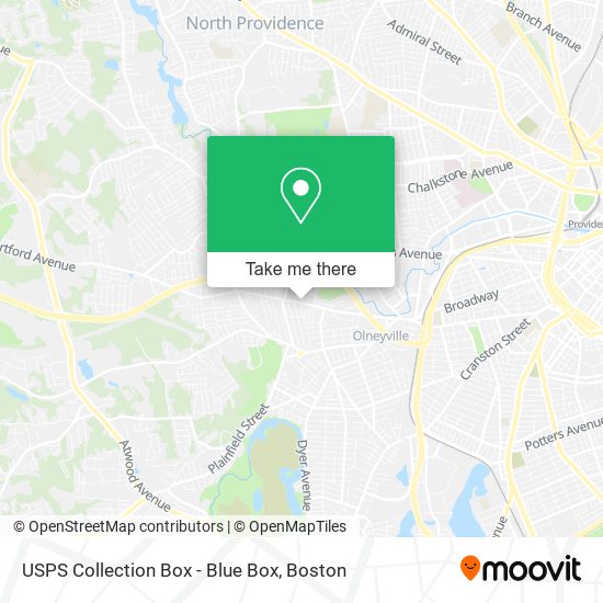 Mapa de USPS Collection Box - Blue Box