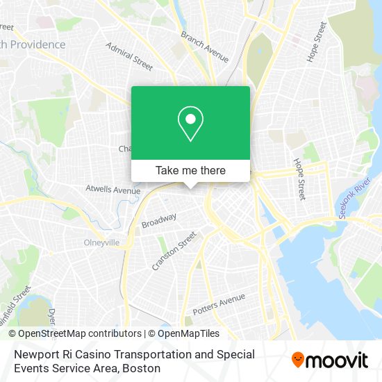 Mapa de Newport Ri Casino Transportation and Special Events Service Area