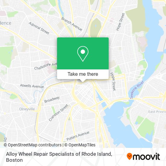 Alloy Wheel Repair Specialists of Rhode Island map