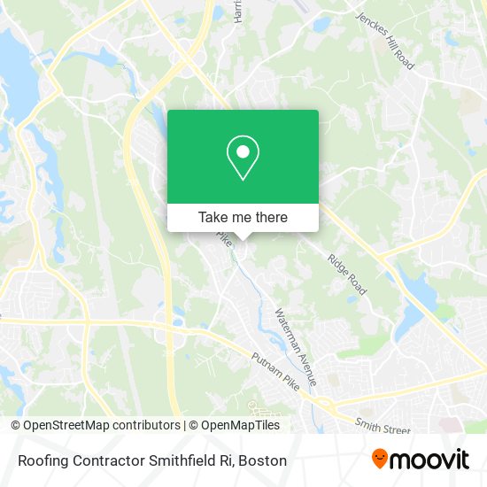 Mapa de Roofing Contractor Smithfield Ri