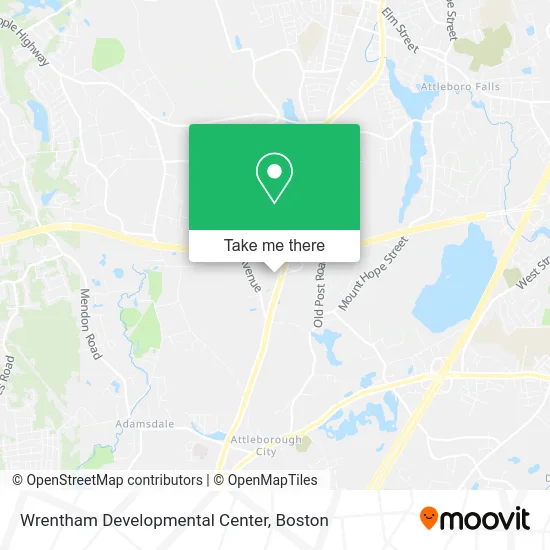 Wrentham Developmental Center map