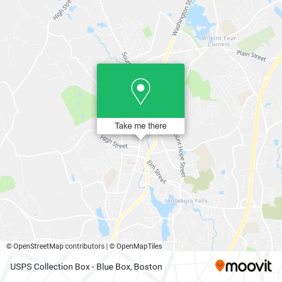 Mapa de USPS Collection Box - Blue Box