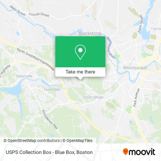 USPS Collection Box - Blue Box map