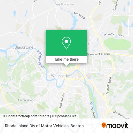 Rhode Island Div of Motor Vehicles map