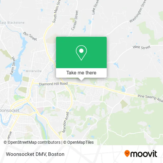 Woonsocket DMV map