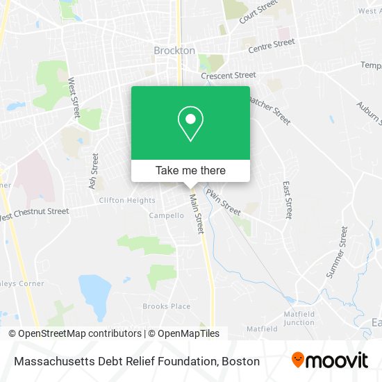 Mapa de Massachusetts Debt Relief Foundation