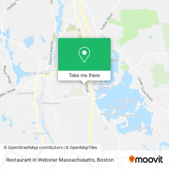 Restaurant in Webster Massachusetts map