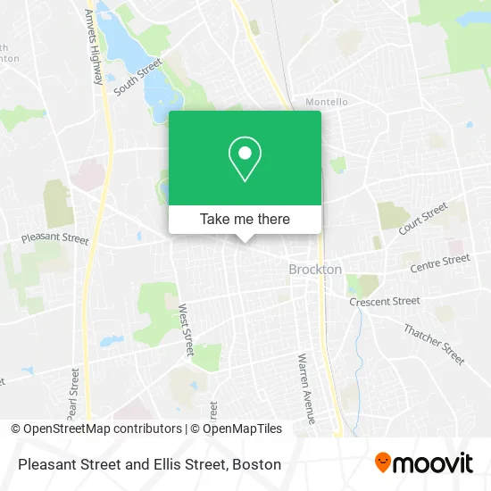 Pleasant Street and Ellis Street map